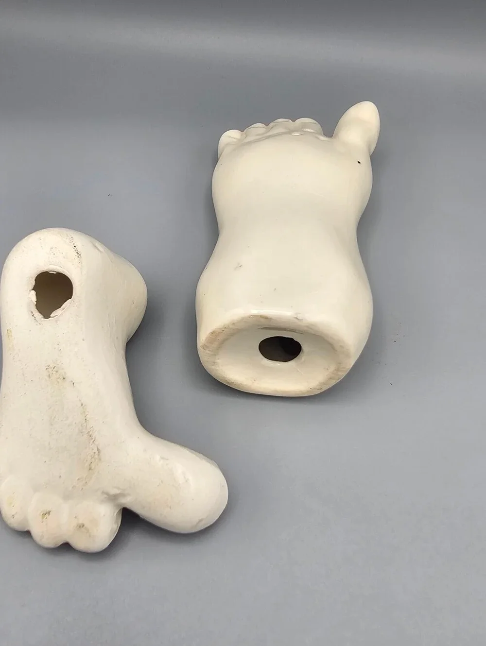 Vintage Ceramic Foot-Shaped Salt and Pepper Shakers